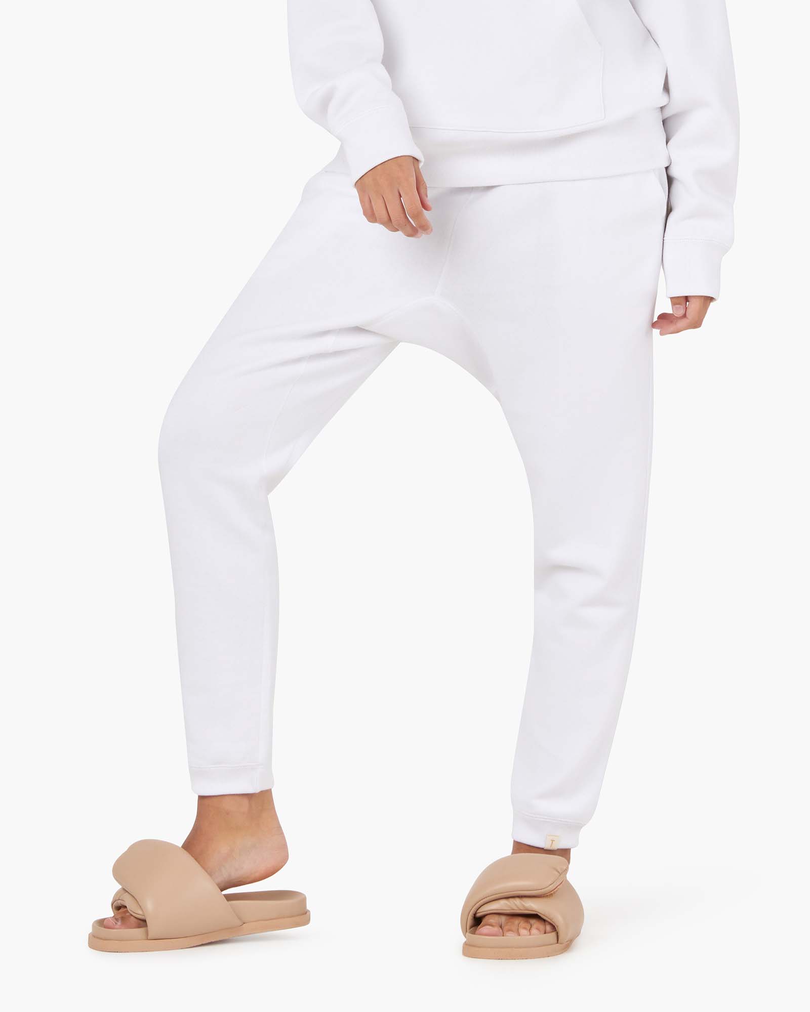 Pantalon Jogging TKEES Warm Core Blanche Femme | QYA-00423964