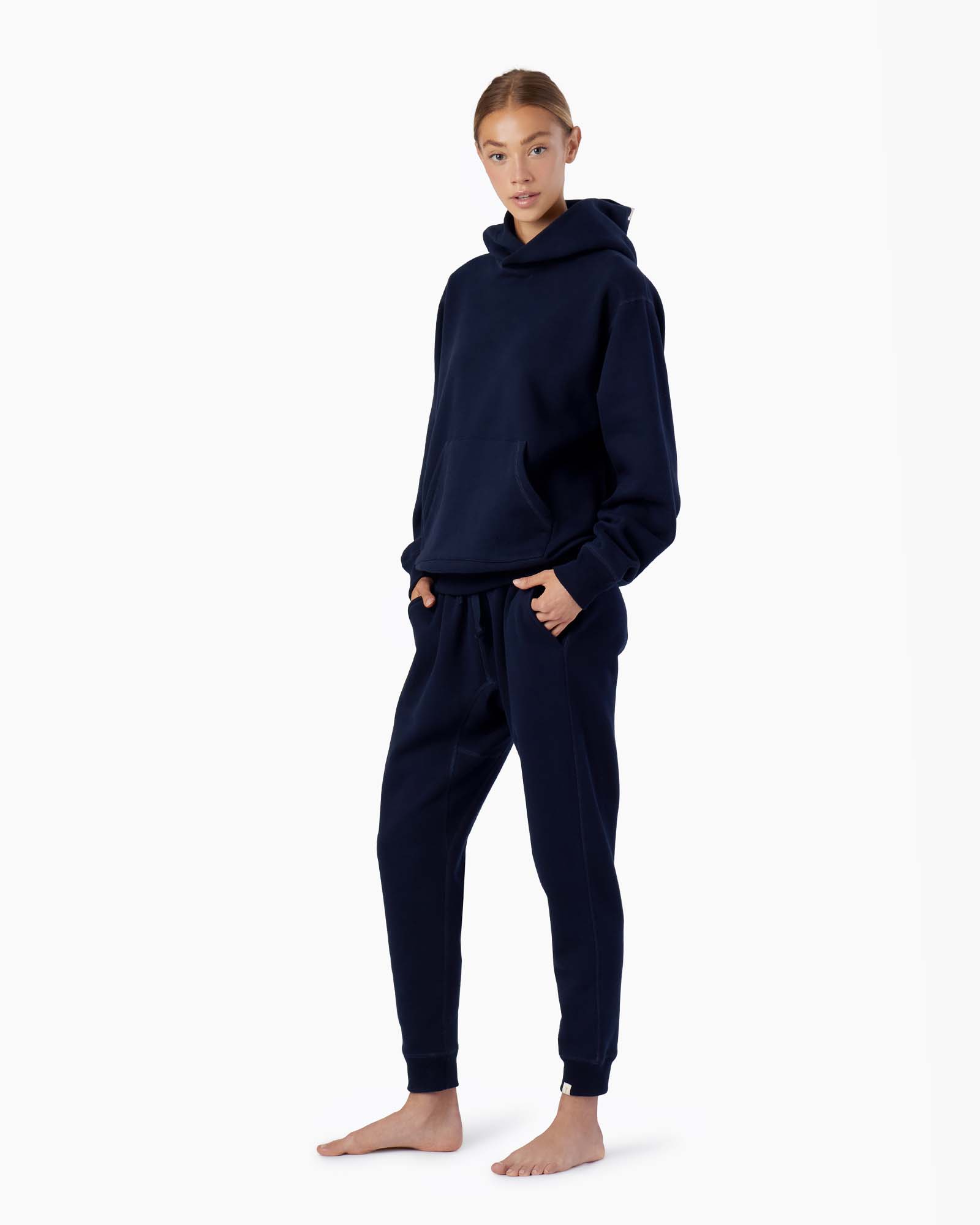 Pantalon Jogging TKEES Warm Core Sport Bleu Marine Femme | VMK-62333070