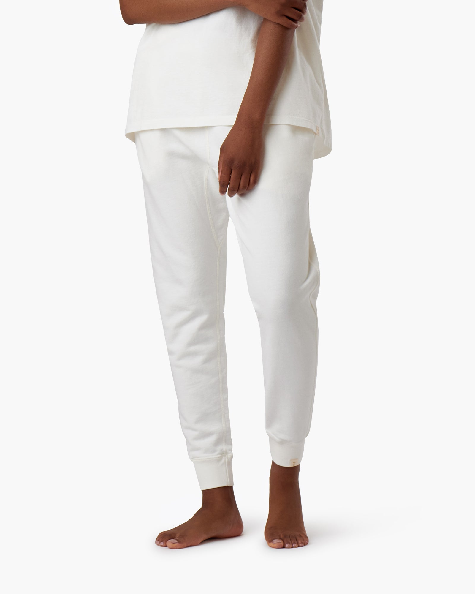 Pantalon Jogging TKEES Core Sport Blanche Femme | YQU-40698280