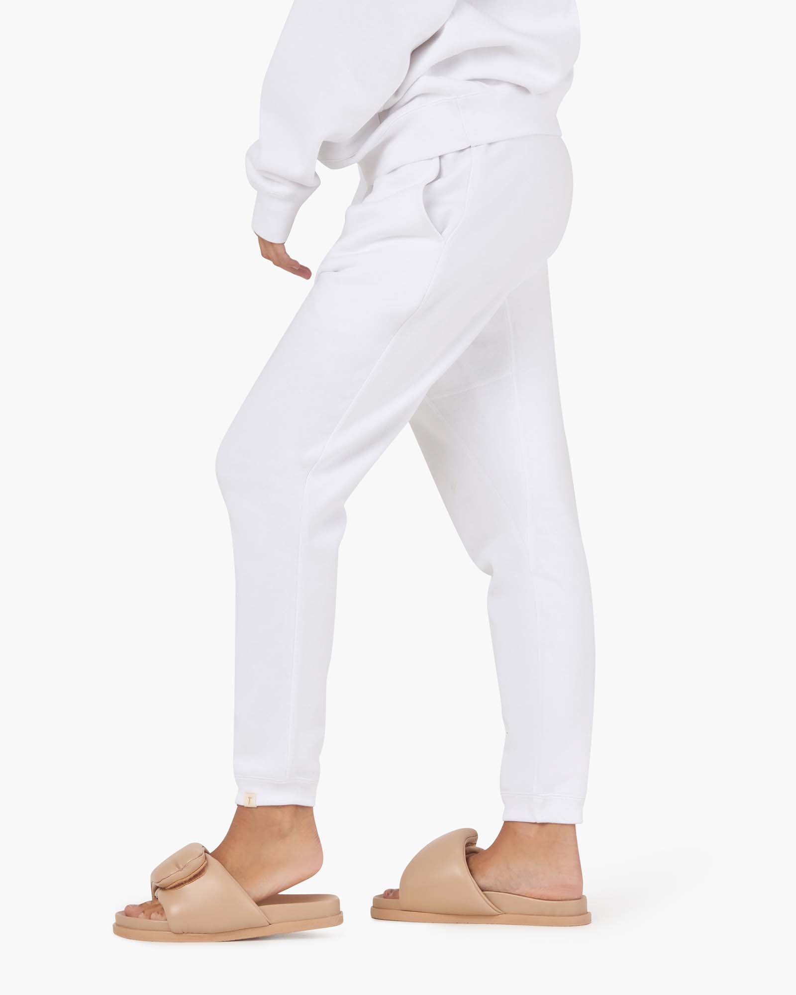 Pantalon Jogging TKEES Warm Core Blanche Femme | QYA-00423964