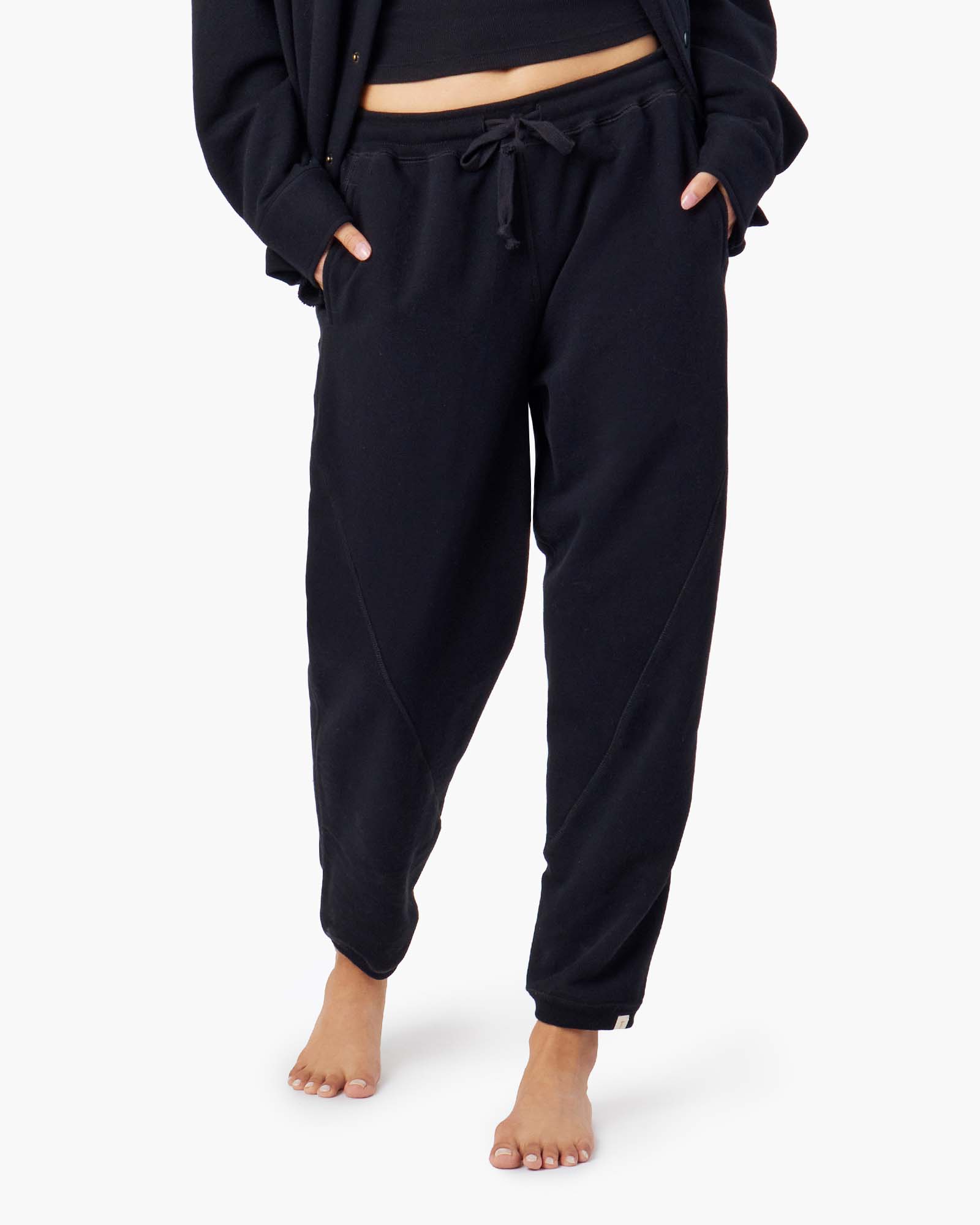 Pantalon Jogging TKEES Panelled Noir Femme | WCN-81462398