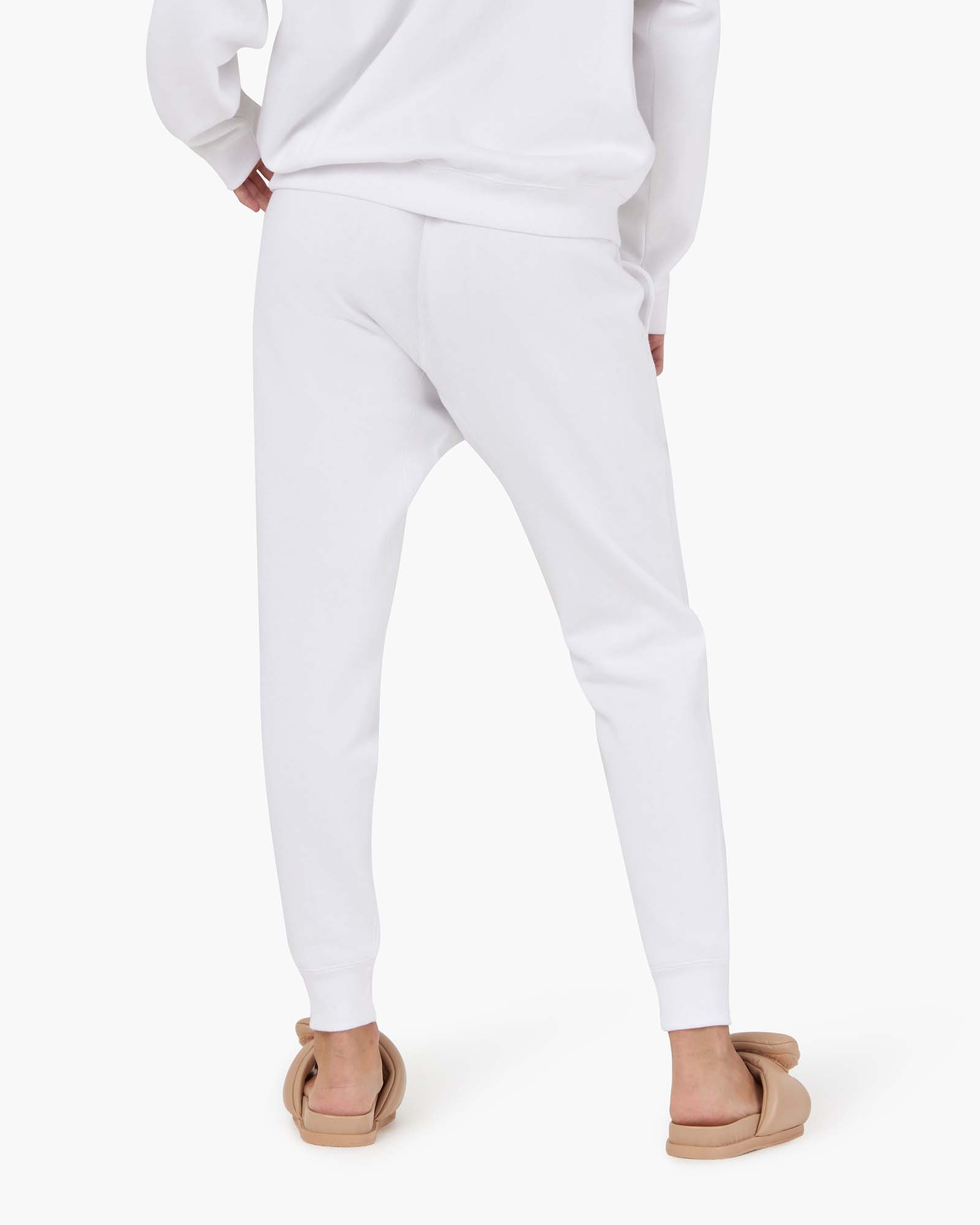 Pantalon Jogging TKEES Warm Core Sport Blanche Femme | ZET-34256226