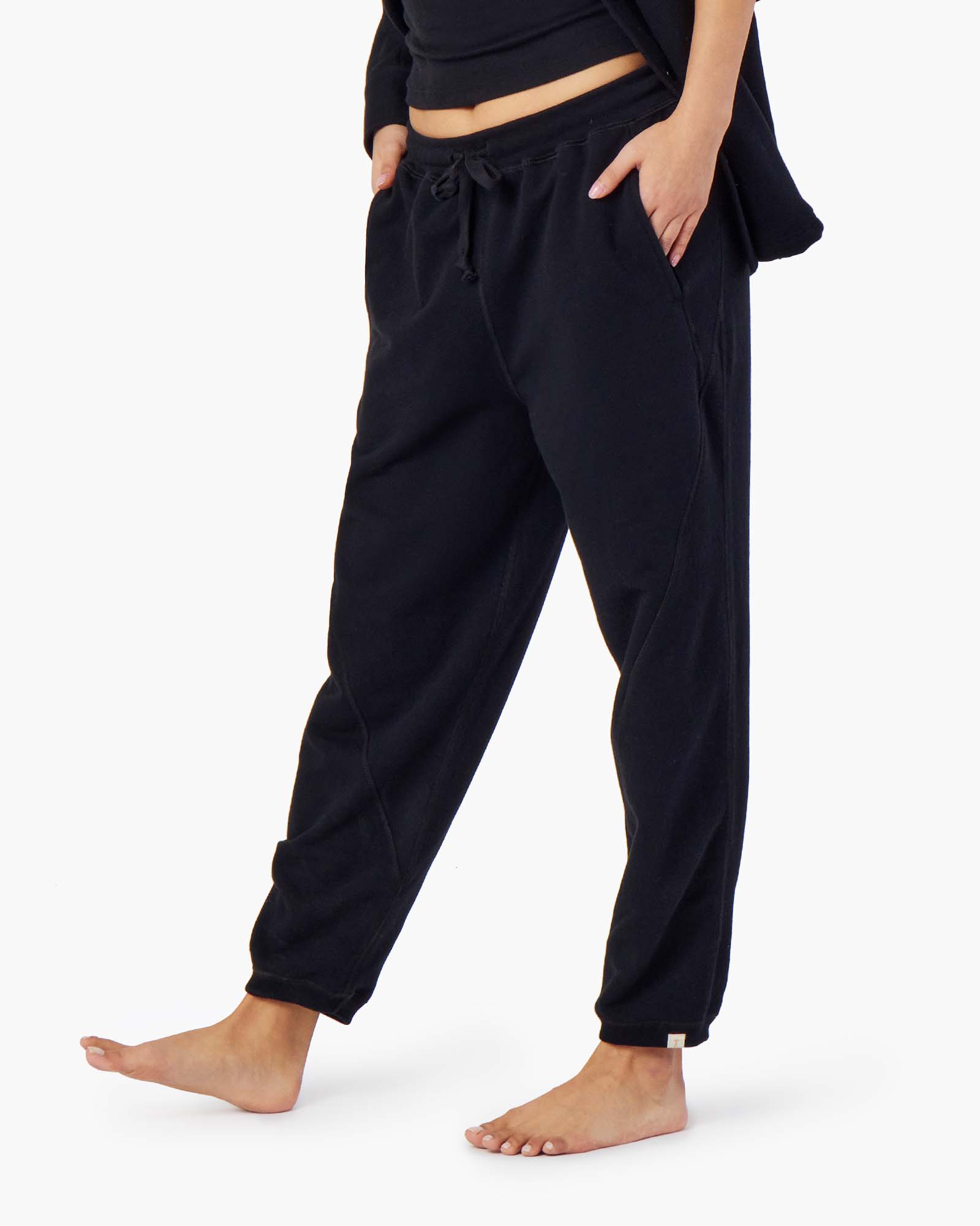 Pantalon Jogging TKEES Panelled Noir Femme | WCN-81462398