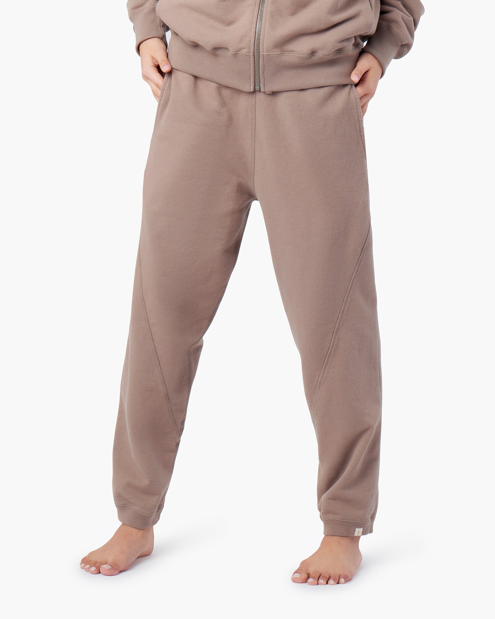 Pantalon Jogging TKEES Panelled Marron Femme | RMY-72151639