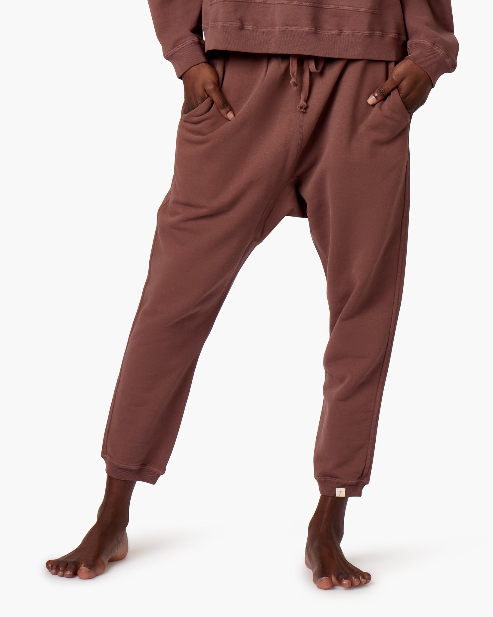 Pantalon Jogging TKEES Core Marron Femme | ZUT-88537813