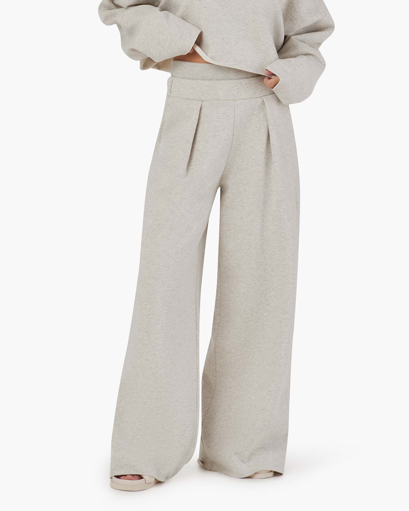 Pantalon TKEES Warm Core Larges Leg Blanche Femme | AKN-50998804