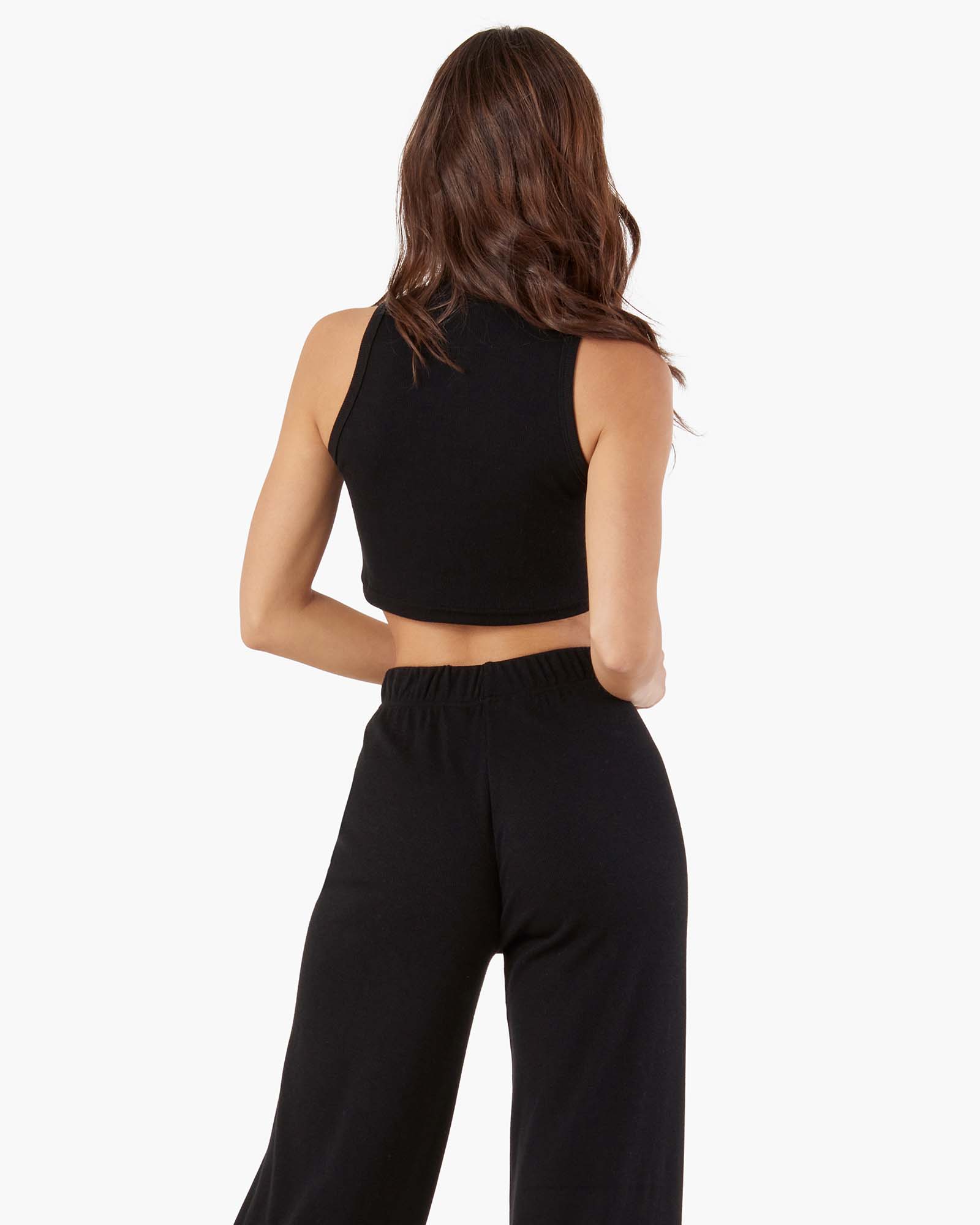 Pantalon TKEES Light Rib Culotte Noir Femme | JCL-78519057