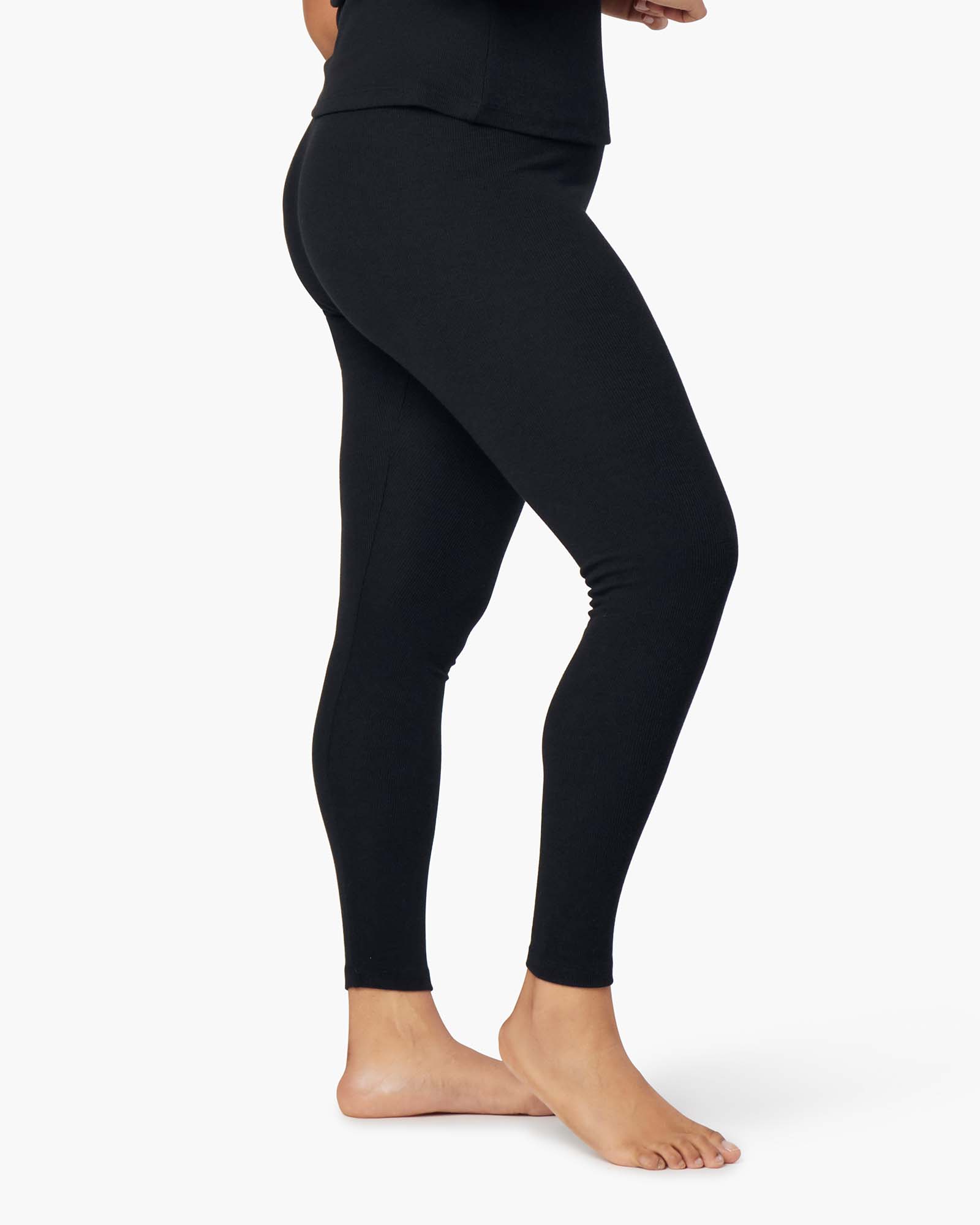 Leggings TKEES Super Rib Noir Femme | SQA-01639558