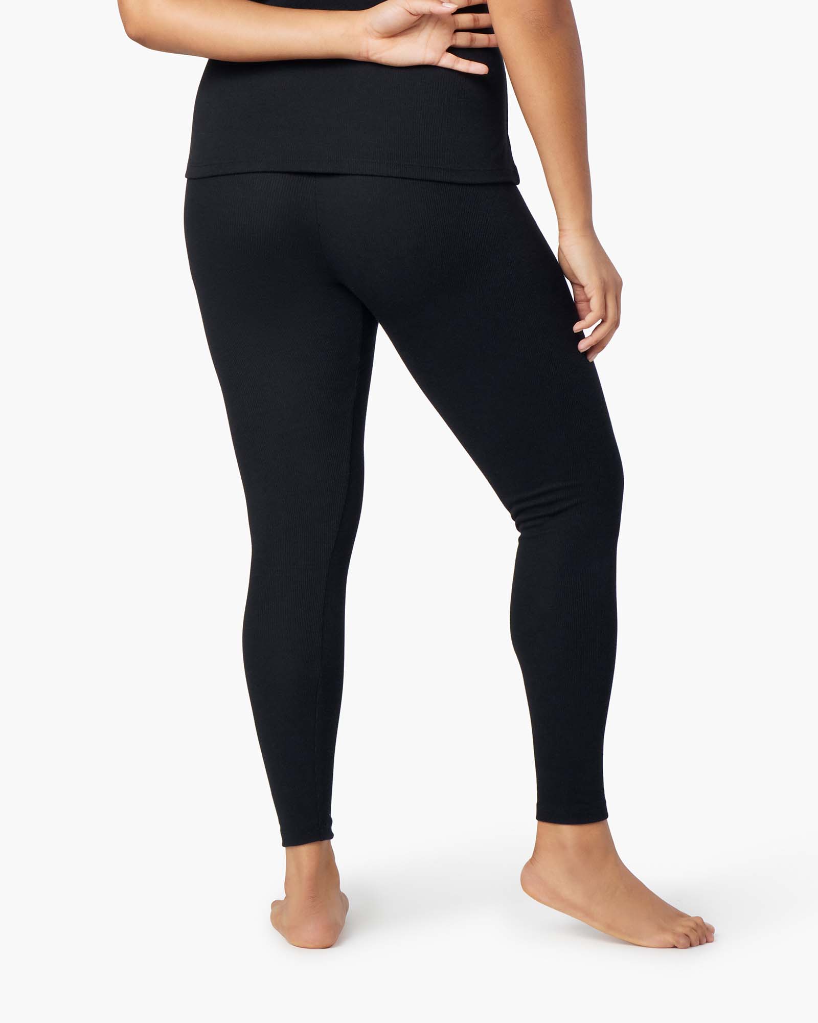 Leggings TKEES Super Rib Noir Femme | SQA-01639558