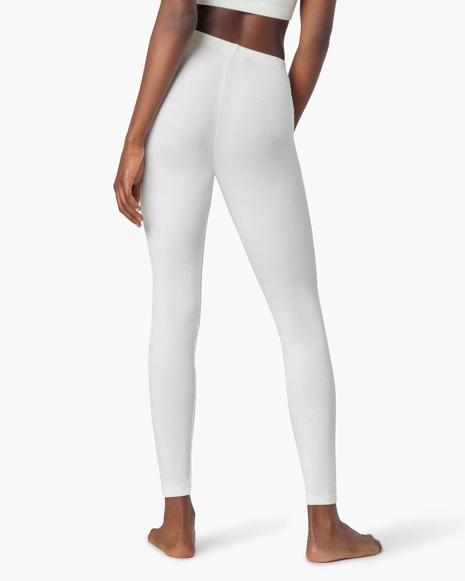 Leggings TKEES Super Rib Blanche Femme | PCJ-48155333