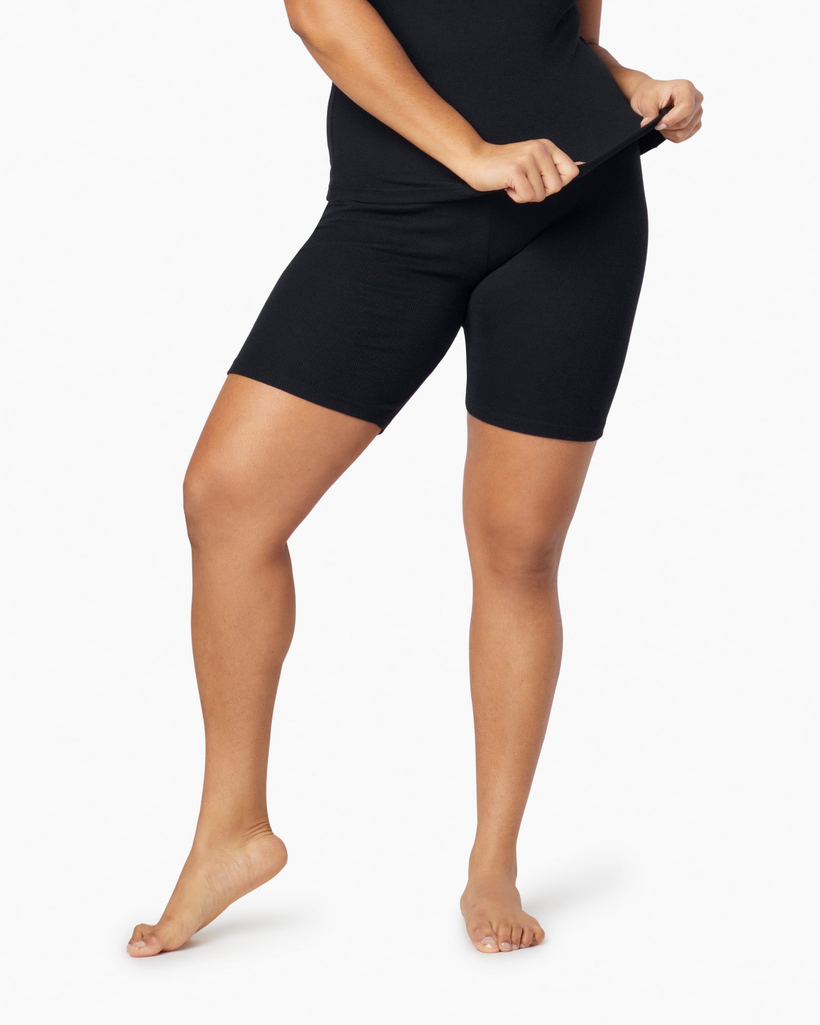 Shorts TKEES Super Rib Vélo Noir Femme | YHM-10363769