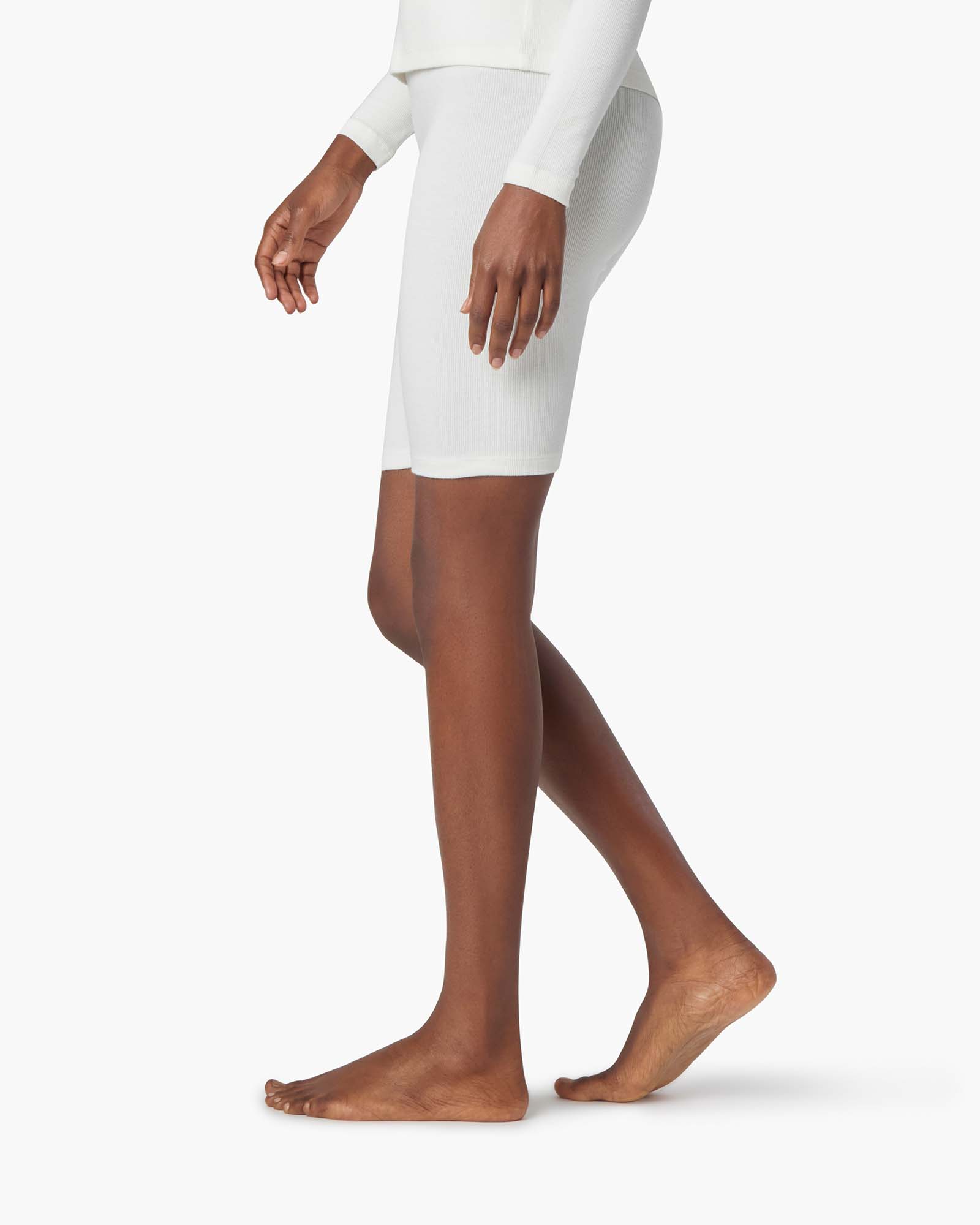 Shorts TKEES Super Rib Vélo Blanche Femme | YDP-97873808