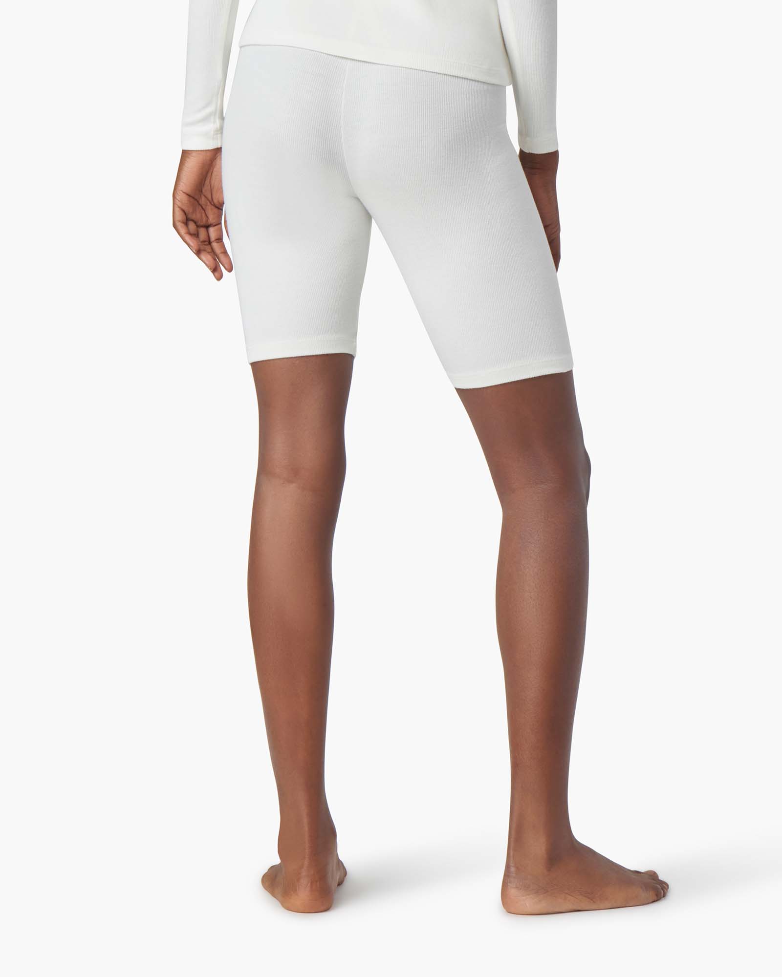 Shorts TKEES Super Rib Vélo Blanche Femme | YDP-97873808