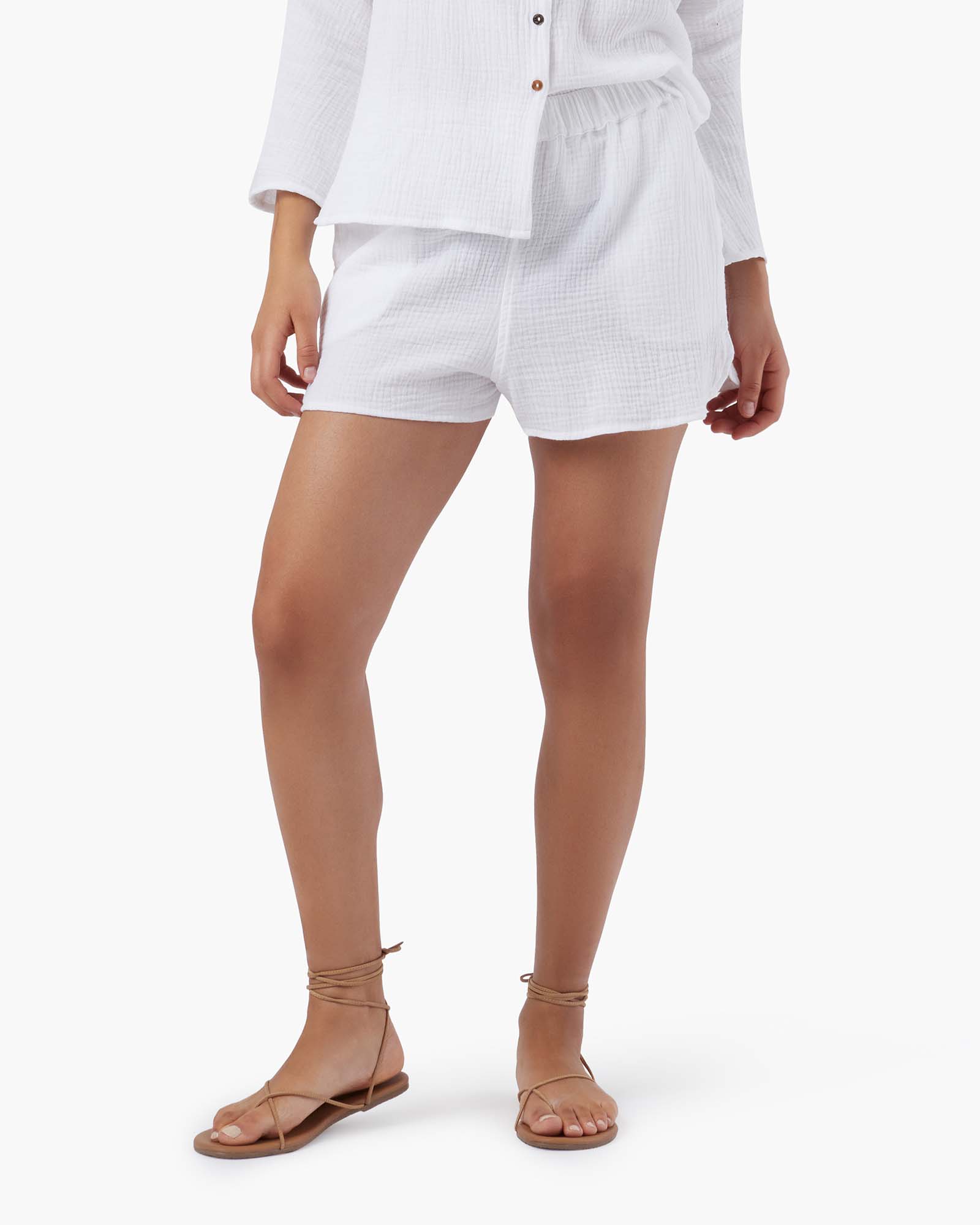 Shorts TKEES Gauze Blanche Femme | AWA-84041107