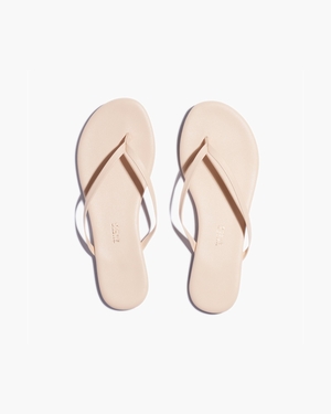 Tong TKEES Lily Shimmers Beige Femme | NJO-02026390