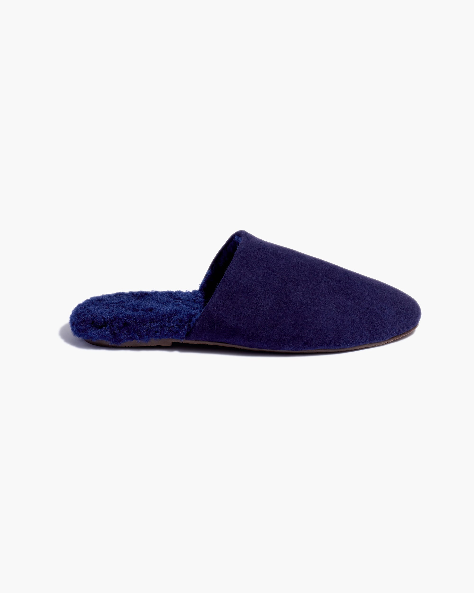 Claquette TKEES Ines Shearling Bleu Marine Femme | CAZ-33009412