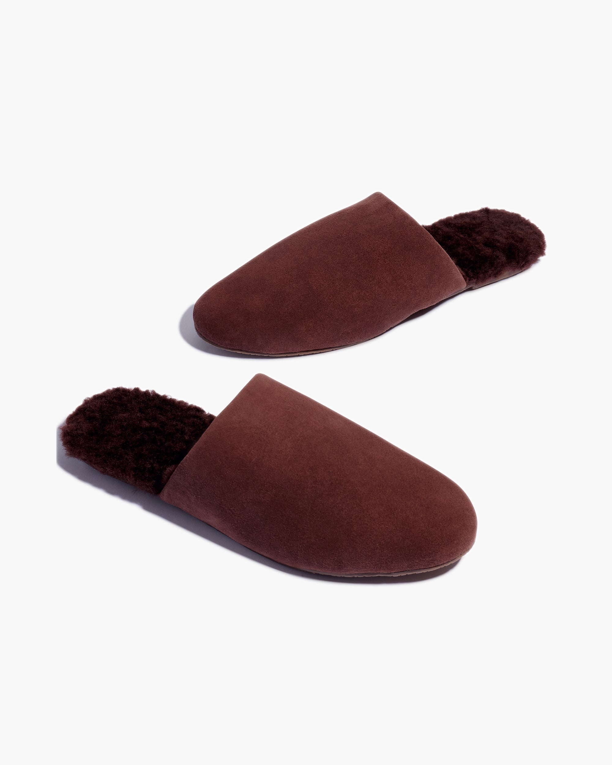 Claquette TKEES Ines Shearling Chocolat Femme | FUX-24985297